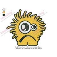 Sad Yellow Monster Embroidery Design 02